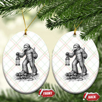 Gothic Plague Doctor Bigfoot Ceramic Ornament Horror Cryptid Spooky Folklore