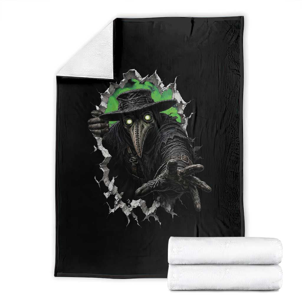 Halloween Plague Doctor Throw Blanket Gothic Medieval History Gift