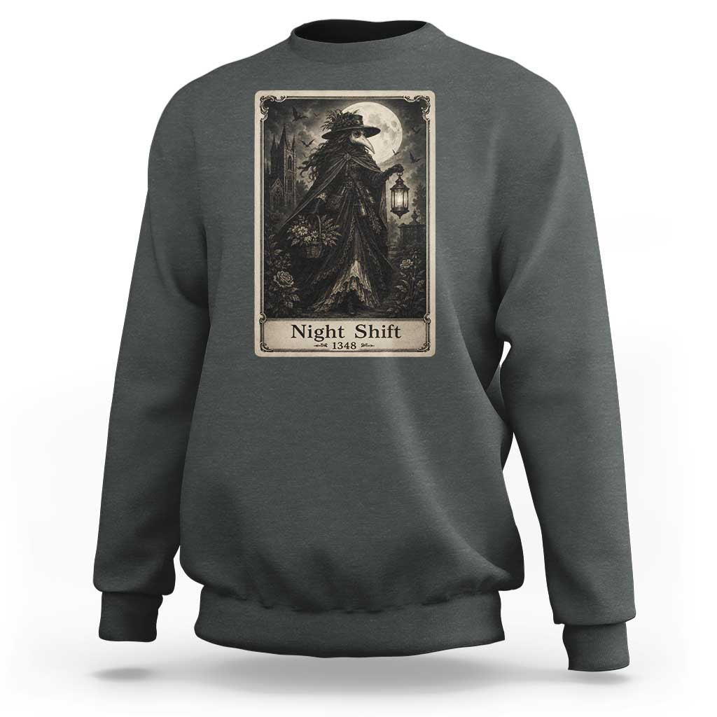 Gothic Plague Doctor Tarot Card Sweatshirt Medical Night Shift Dark Horror