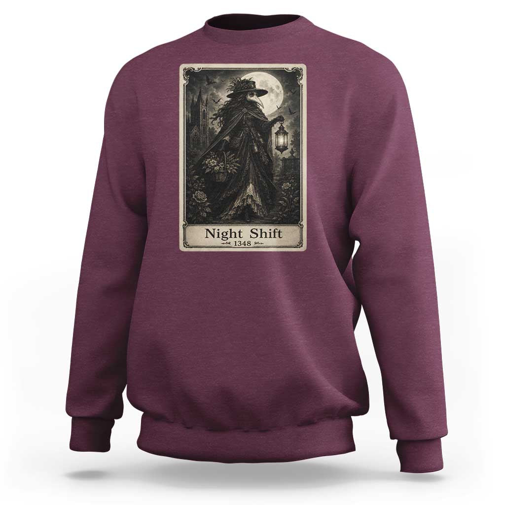 Gothic Plague Doctor Tarot Card Sweatshirt Medical Night Shift Dark Horror