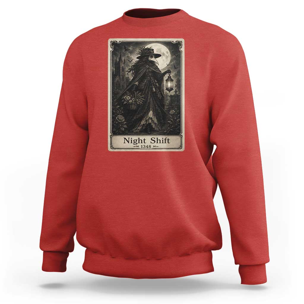 Gothic Plague Doctor Tarot Card Sweatshirt Medical Night Shift Dark Horror