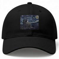 Gothic Plague Doctor Starry Night Inspired Baseball Cap Dark Parody Horror
