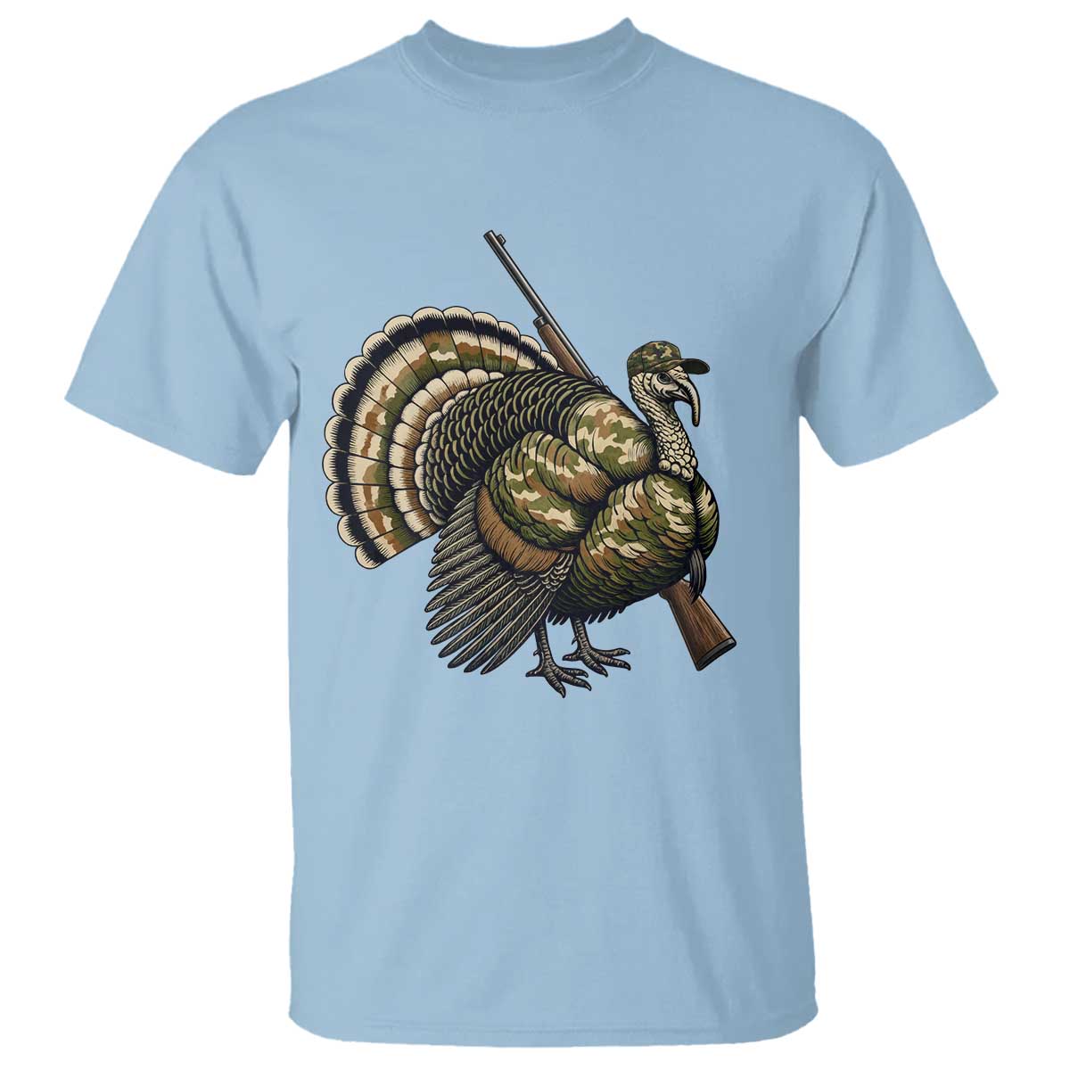 Funny Camo Turkey Hunter Rifle Gift T Shirt - Wonder Print Shop