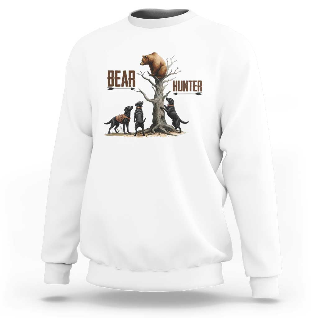 Bear Hunter Sweatshirt Black Lab Retriever Funny Hunting Gift - Wonder Print Shop