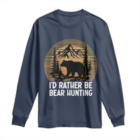 Id Rather Be Bear Hunting Long Sleeve Shirt Retro Sunset Hunter Gift - Wonder Print Shop