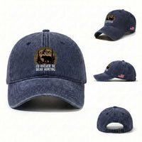 Id Rather Be Bear Hunting Washed Cotton Baseball Cap Retro Sunset Hunter Gift
