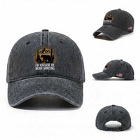 Id Rather Be Bear Hunting Washed Cotton Baseball Cap Retro Sunset Hunter Gift