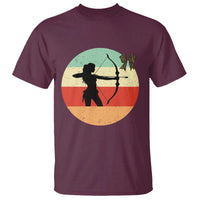 Retro Sunset Hunter Gift T Shirt Women Bow Hunters - Wonder Print Shop
