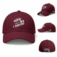 Funny Dart Thrower Baseball Cap Oops I Darted Gift For Dartist