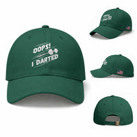 Funny Dart Thrower Baseball Cap Oops I Darted Gift For Dartist