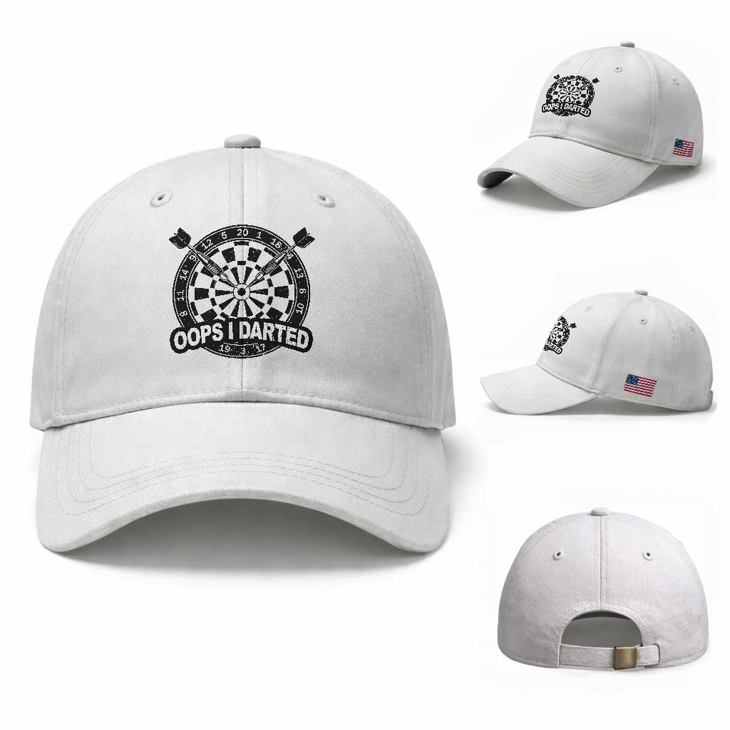 Funny Oops I Darted Baseball Cap Sarcastic Dartist Darts Lover Gift