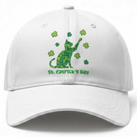 Funny St Catricks Day Baseball Cap Lucky Shamrock Cat Saint Pattys