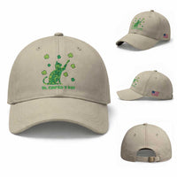Funny St Catricks Day Baseball Cap Lucky Shamrock Cat Saint Pattys