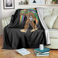 Funny Bigfoot Drinking Beer Throw Blanket St Patricks Day Soccer Lover
