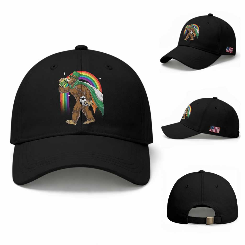 Funny Bigfoot Drinking Beer Baseball Cap St Patricks Day Soccer Lover
