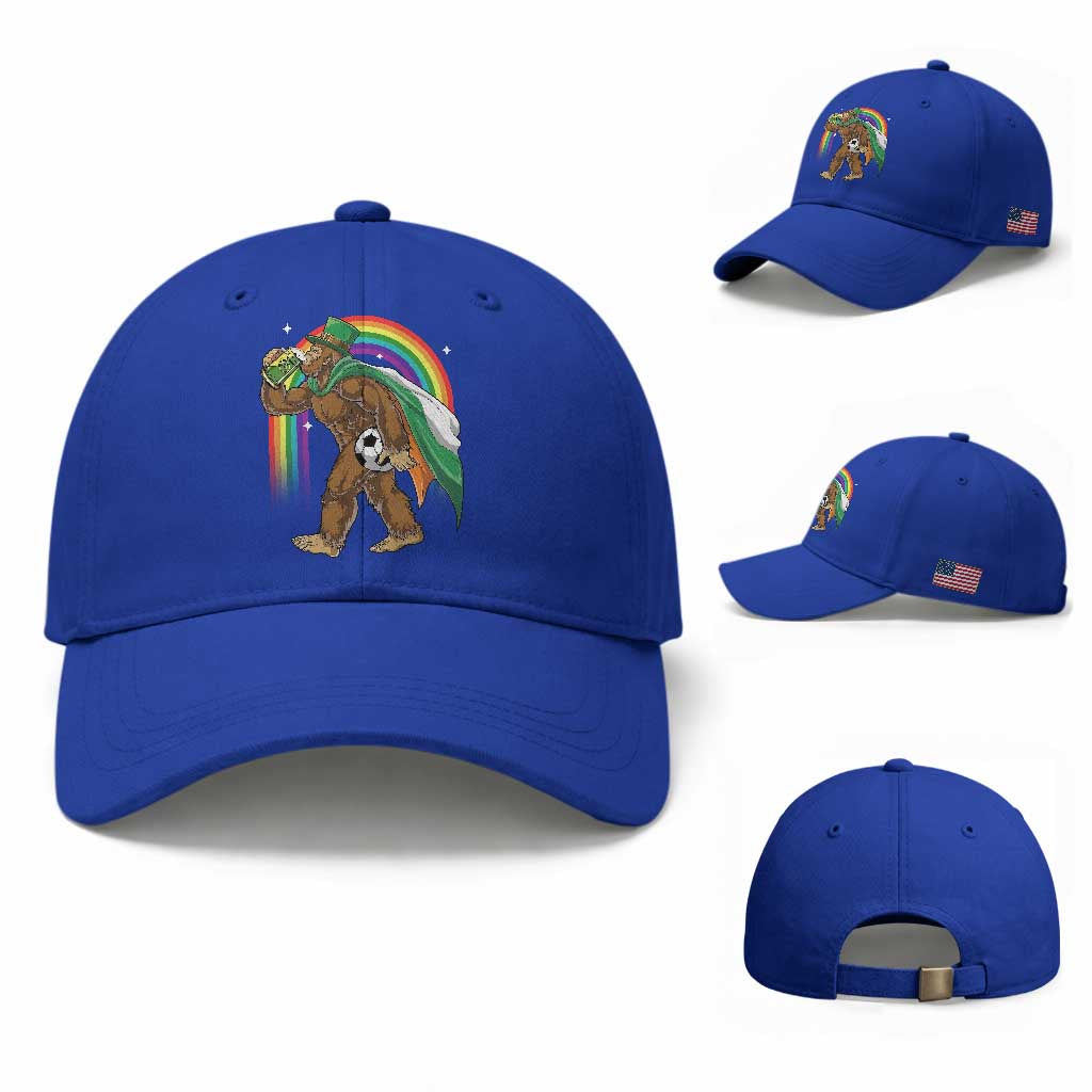 Funny Bigfoot Drinking Beer Baseball Cap St Patricks Day Soccer Lover
