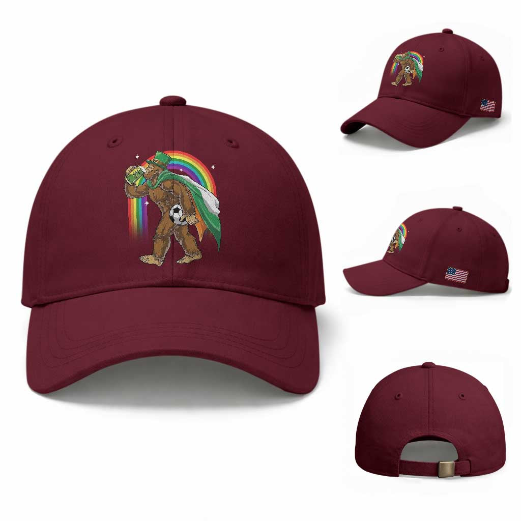 Funny Bigfoot Drinking Beer Baseball Cap St Patricks Day Soccer Lover