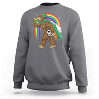 Funny Bigfoot Drinking Beer Sweatshirt St Patricks Day Soccer Lover