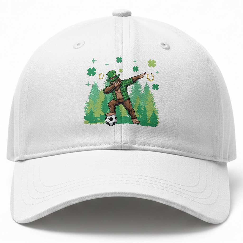 Lucky Sasquatch Soccer Player Baseball Cap Funny St Patricks Day Gift