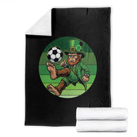 Funny Bigfoot Playing Soccer Throw Blanket St Patricks Day