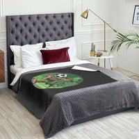 Funny Bigfoot Playing Soccer Throw Blanket St Patricks Day