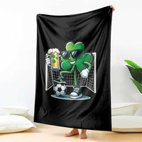 Funny Irish Shamrock Dabbing Soccer Throw Blanket St Patricks Day