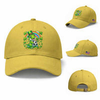 Cute Dinosaur Soccer Player Baseball Cap St Patricks Day Dino Lover