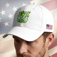 Cute Dinosaur Soccer Player Baseball Cap St Patricks Day Dino Lover