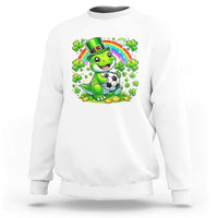 Cute Dinosaur Soccer Player Sweatshirt St Patricks Day Dino Lover