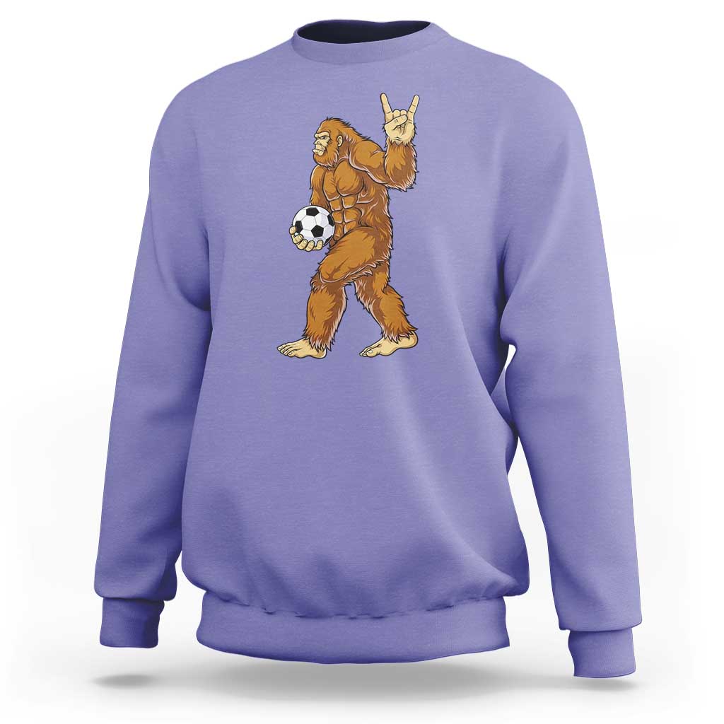 Funny Bigfoot Soccer Player Sweatshirt Folklore Cryptid Gift