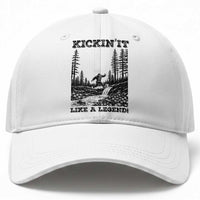 Kickin It Like A Legend Baseball Cap Funny Bigfoot Soccer Player