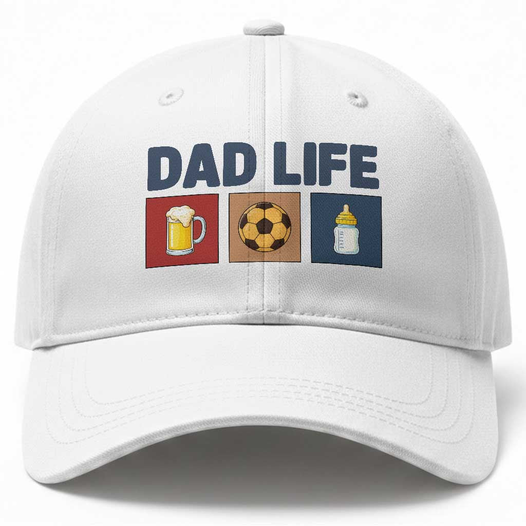 Dad Life Soccer Beer Baby Bottle Baseball Cap Fathers Day Gift