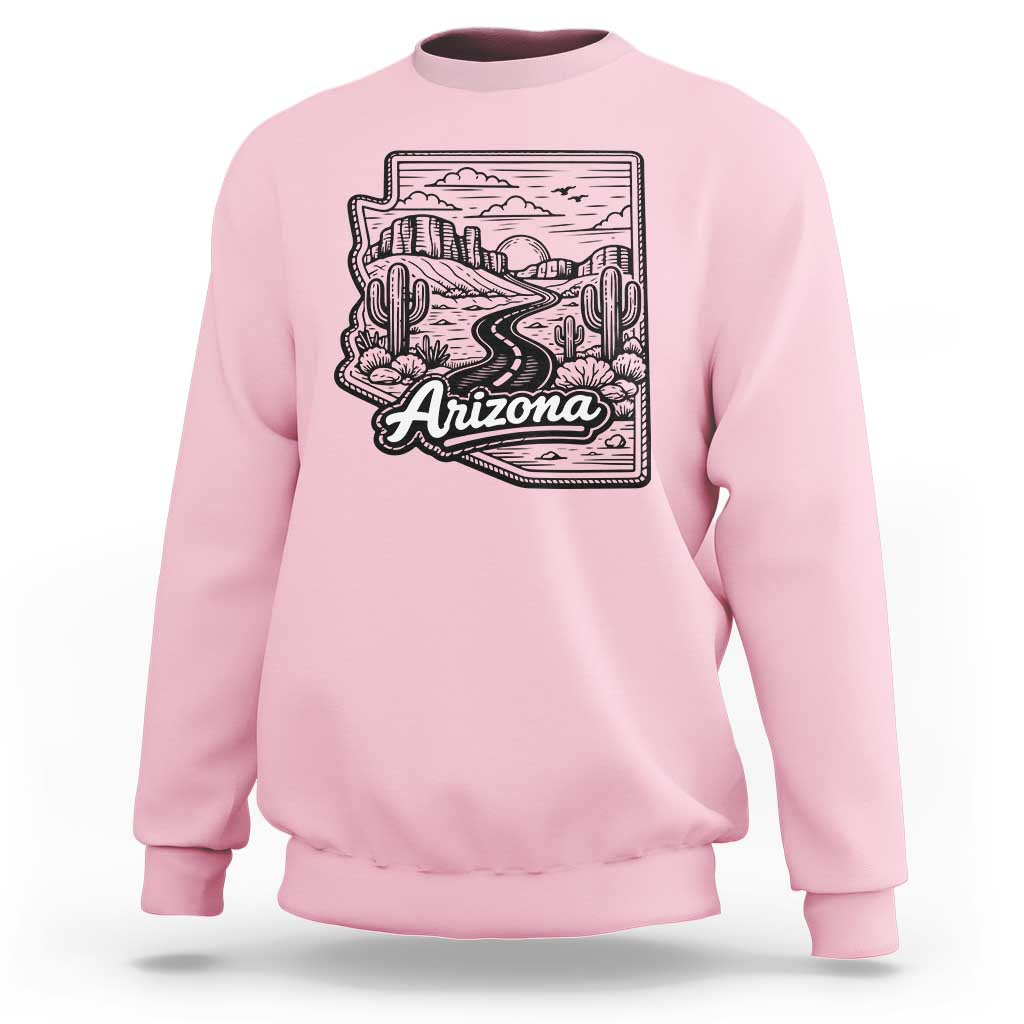 Vintage Arizona Pride Sweatshirt Cactus Desert Western Landscape