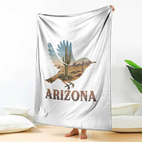 Arizona Desert Wren Bird Throw Blanket Cactus Landscape Rustic Western