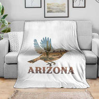 Arizona Desert Wren Bird Throw Blanket Cactus Landscape Rustic Western