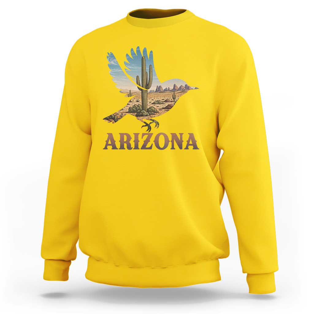 Arizona Desert Wren Bird Sweatshirt Cactus Landscape Rustic Western