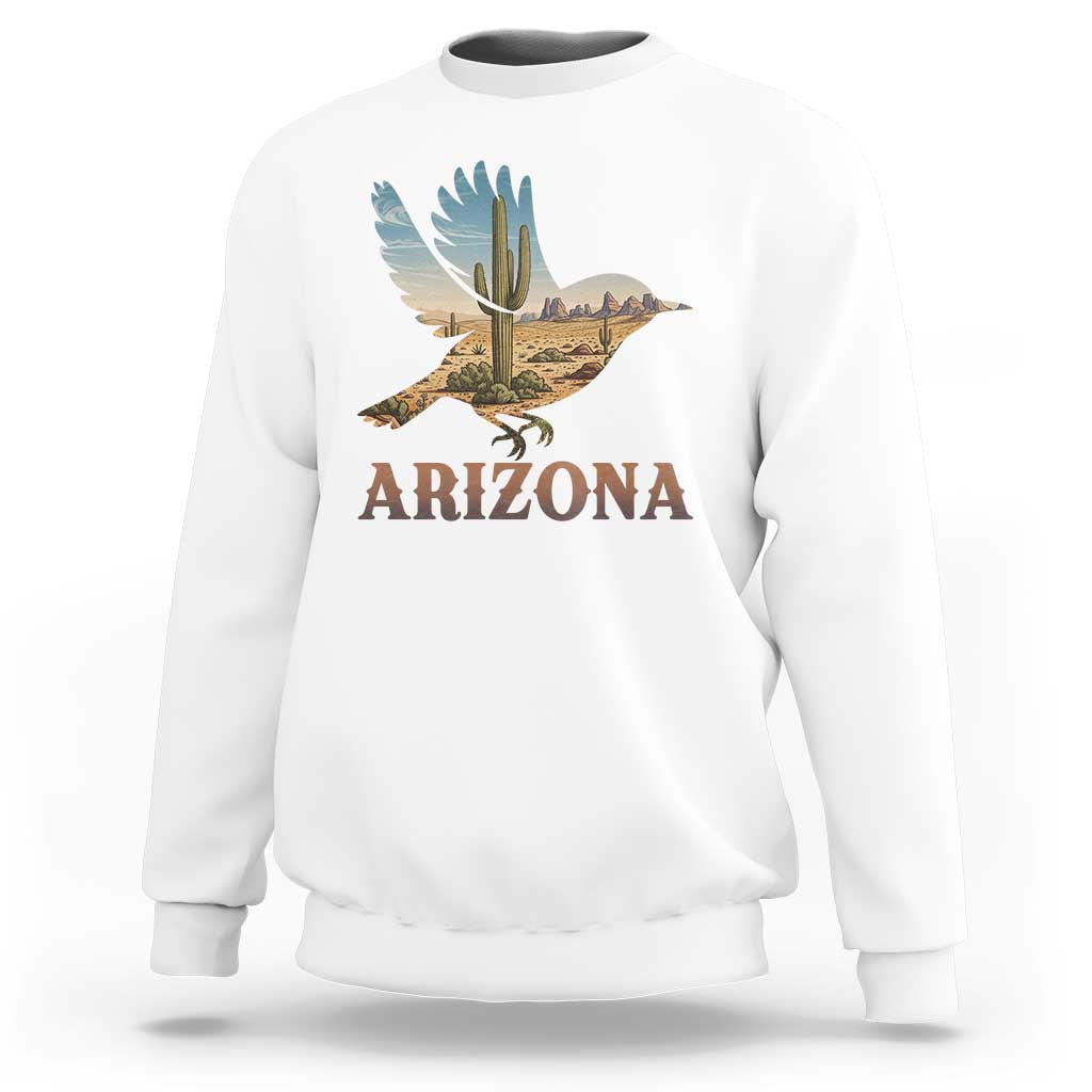 Arizona Desert Wren Bird Sweatshirt Cactus Landscape Rustic Western