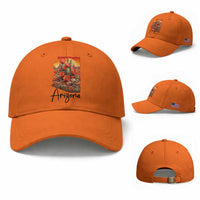 Arizona Map Blooming Cactus Flowers Gift Baseball Cap