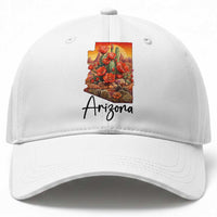 Arizona Map Blooming Cactus Flowers Gift Baseball Cap