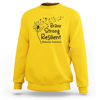 Brave Strong Resilient Sweatshirt Melanoma Warrior Dandelion Gift