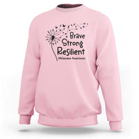 Brave Strong Resilient Sweatshirt Melanoma Warrior Dandelion Gift