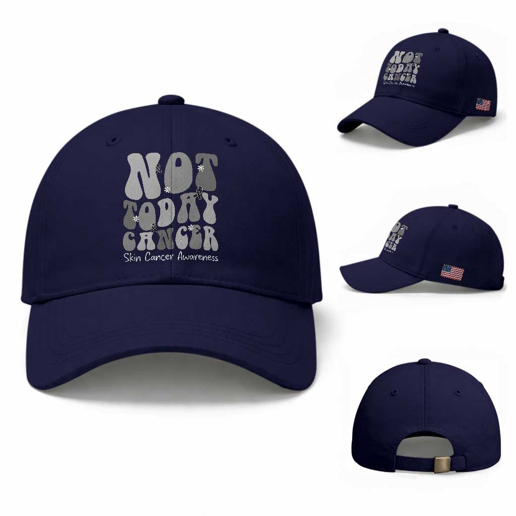 Not Today Melanoma Warrior Skeleton Cancer Fighter Baseball Cap