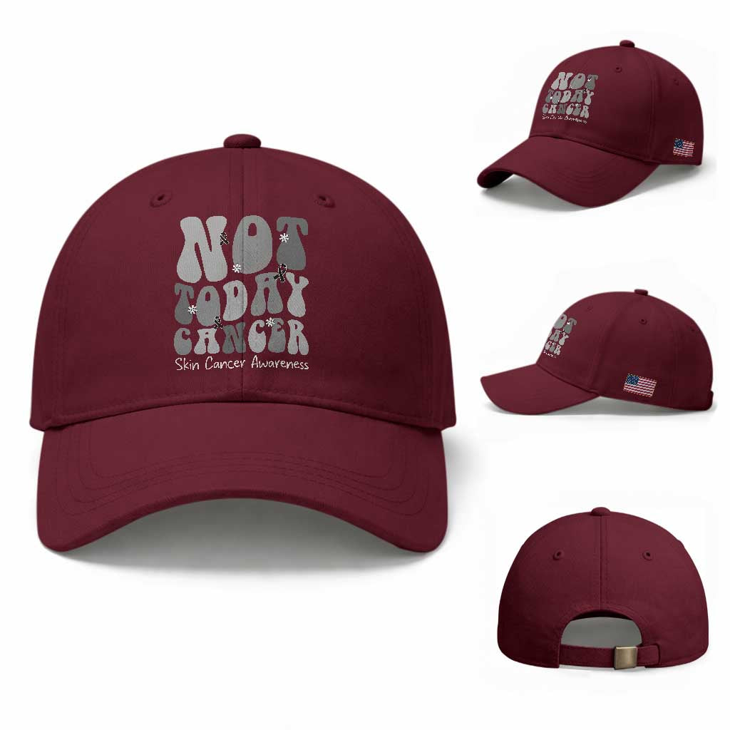Not Today Melanoma Warrior Skeleton Cancer Fighter Baseball Cap