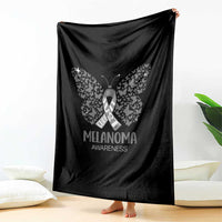 Just Cure It Throw Blanket Melanoma Warrior Butterfly Support