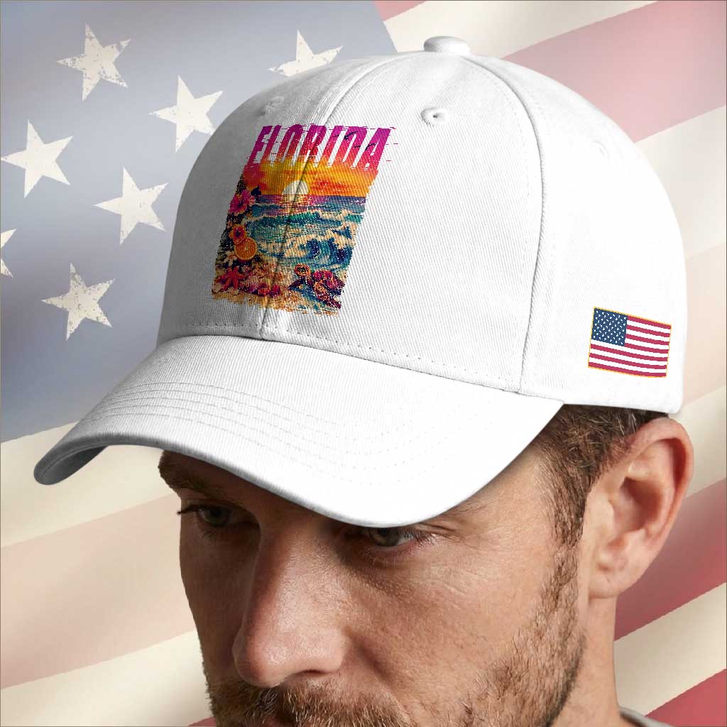 Retro Florida Beach Baseball Cap Summer Vacation Gift