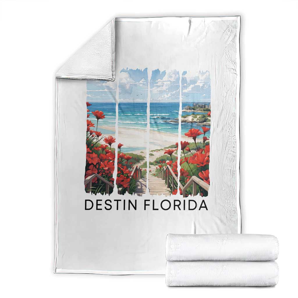 Destin Florida Throw Blanket Summer Travel Beach Vacation Gift