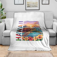 Hawaii Sea Turtle Throw Blanket Tropical Sunset Island Vacation Gift