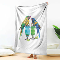 Hawaiian Parrots Drinking Margaritas Throw Blanket Beach Vacation Gift