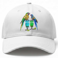 Hawaiian Parrots Drinking Margaritas Baseball Cap Beach Vacation Gift