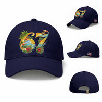 Hawaii Six Seven Baseball Cap Tropical Hibiscus Vacation Graphic